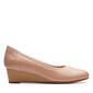 Womens Clarks® Mallory Berry Leather Wedge Pumps - image 2