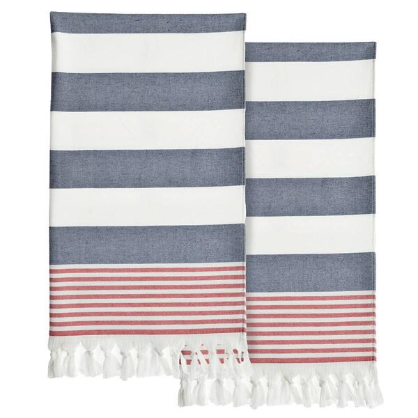 Linum Home Textiles Patriotic Pestemal Beach Towel - Set of 2 - image 