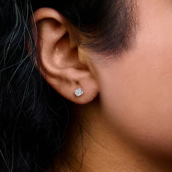 Haus of Brilliance 1/10ct. Round Lab Grown Diamond Stud Earrings