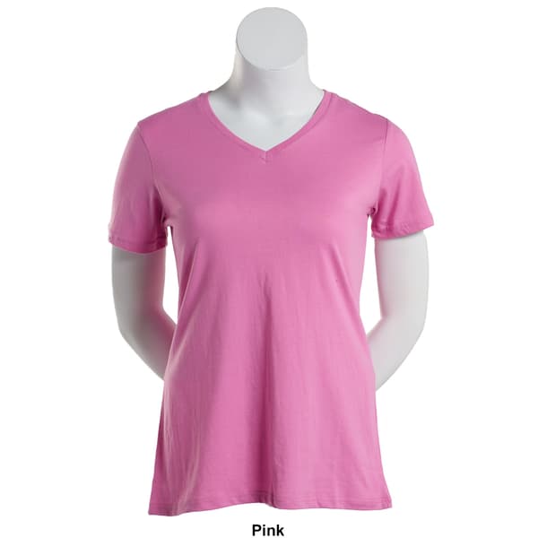 Womens Starting Point Straight Hem Short Sleeve V-Neck T-Shirt