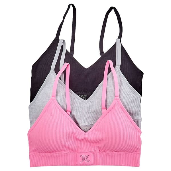 Womens Juicy Couture 3pk. Rib Seamless Bralettes - JC1458-3PKE