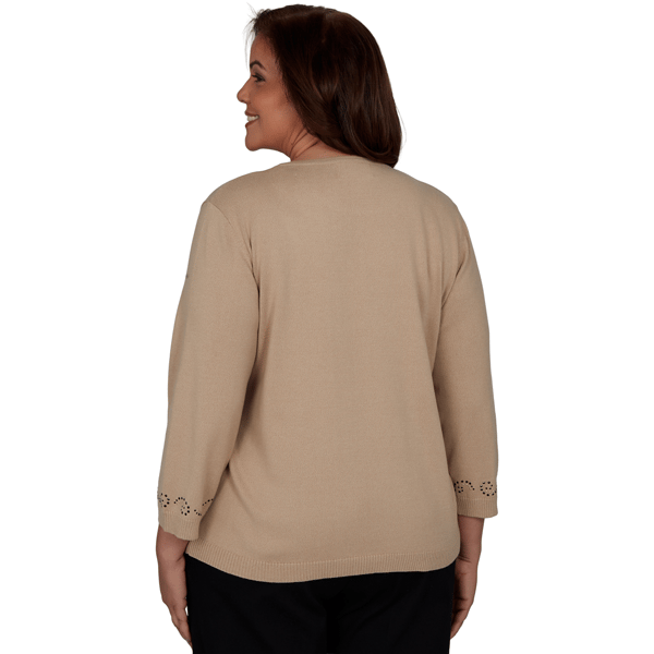 Plus Size Alfred Dunner Travel Advisory Beaded Scroll Sweater