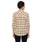 Womens Emily Daniels 3/4 Roll Tab Sleeve Plaid Blouse - image 2