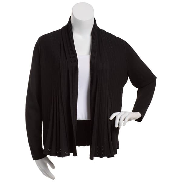 Plus Size 89th & Madison Zig Zag Long Sleeve Pleated Shrug