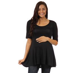 Womens 24/7 Comfort Apparel Solid 3/4 Sleeve Tunic Maternity Top