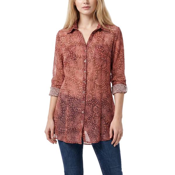 Womens NY Collection 3/4 Sleeve Printed Mesh Tunic Paisley - image 