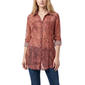 Womens NY Collection 3/4 Sleeve Printed Mesh Tunic Paisley - image 1