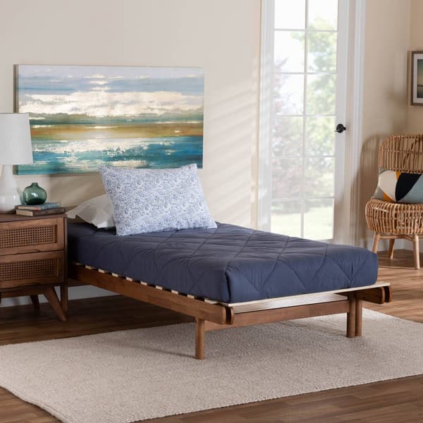 Baxton Studio Bolivia Walnut Brown Wood Expandable Bed Frame