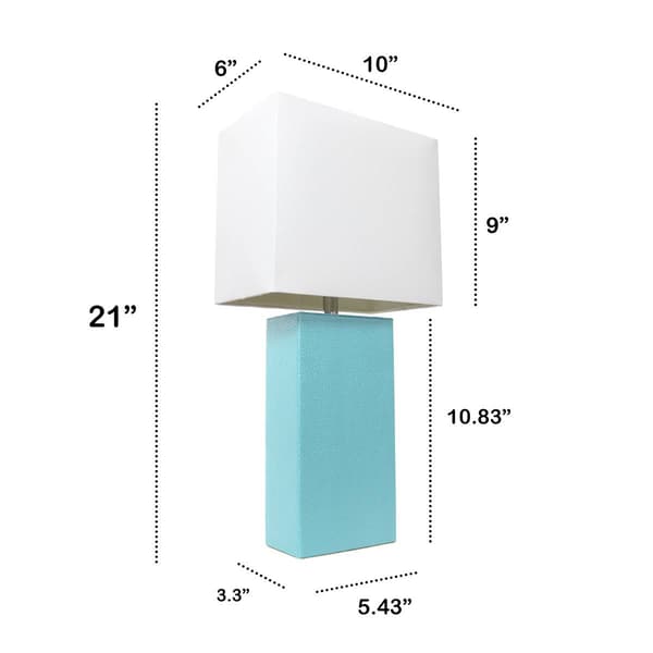Lalia Home Lexington 21in. Leather Base Modern Home Table Lamp