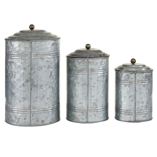 9th & Pike&#174; Silver Galvanized Metal Storage Jars - Set of 3