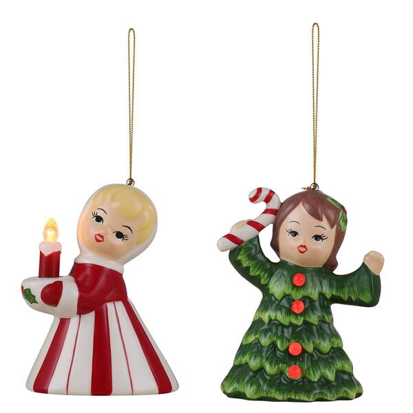 Mr. Christmas Vintage Christmas Kid Ornaments - Set of 2 - image 