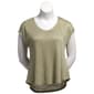 Womens French Laundry Short Sleeve Linen Dolman V-Neck Top - image 1