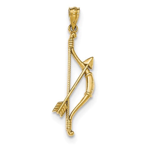 Gold Classics™ 14kt. Textured Bow & Arrow Pendant