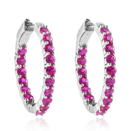 Gemstone Classics&#8482; Created Ruby Inside-Out Hoop Earrings
