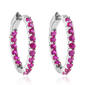Gemstone Classics&#8482; Created Ruby Inside-Out Hoop Earrings - image 2
