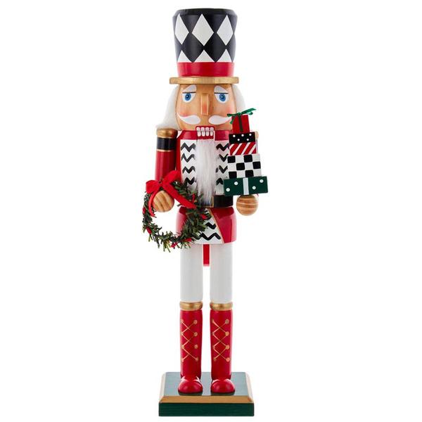 Kurt Adler 15-Inch Red, White, & Black Nutcracker w/ Gift Box - image 