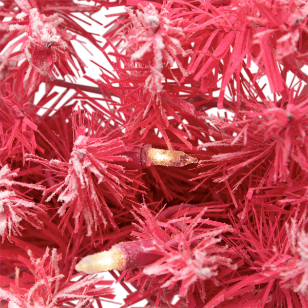 Northlight Pre-Lit Flocked Pink Artificial Christmas Wreath