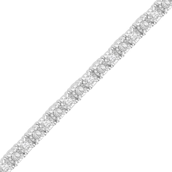 Nova Star® 1/10ctw. Lab Grown Diamond Silver Tennis Bracelet