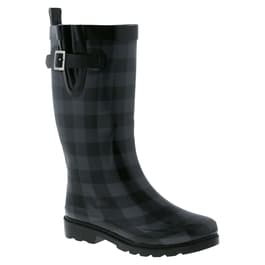 Womens Laila Rowe Tall Plaid Rain Boots