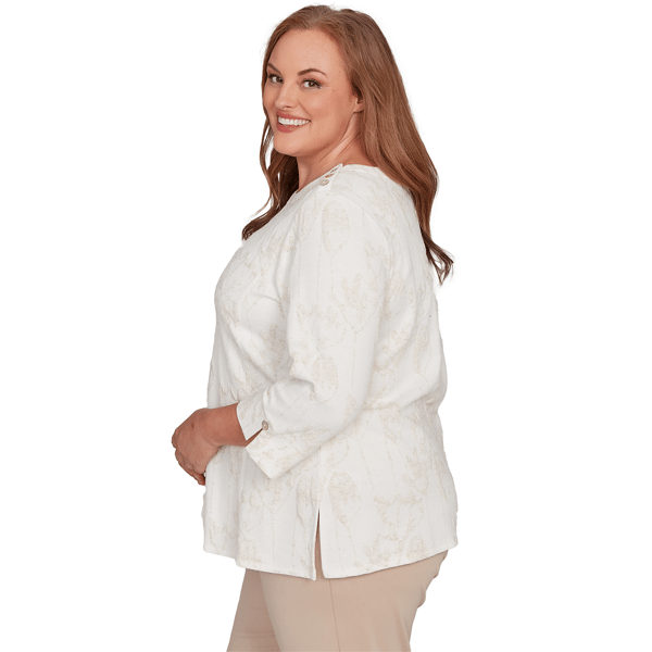 Plus Size Alfred Dunner Saratoga Springs Textured Floral Blouse