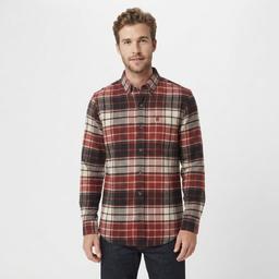 Mens Chaps Double Brush Stretch Flannel Shirt - Spice