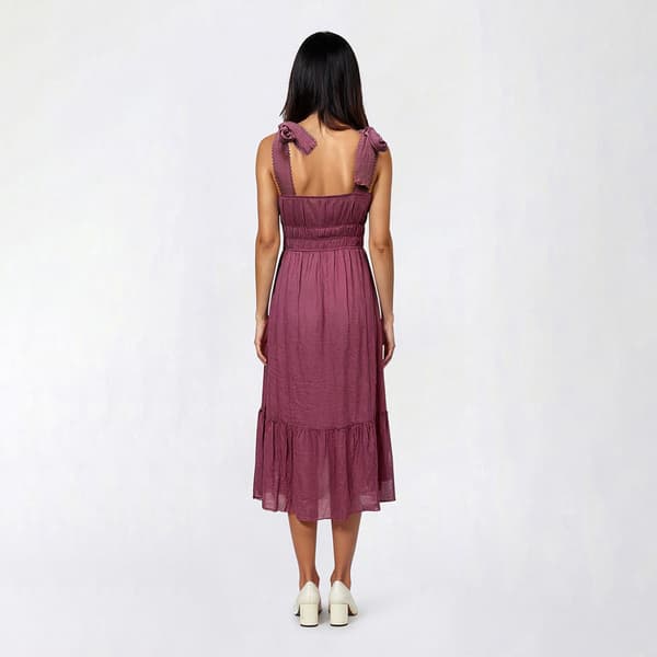 Juniors Trixxi Linen Tie Shoulder Midi Dress