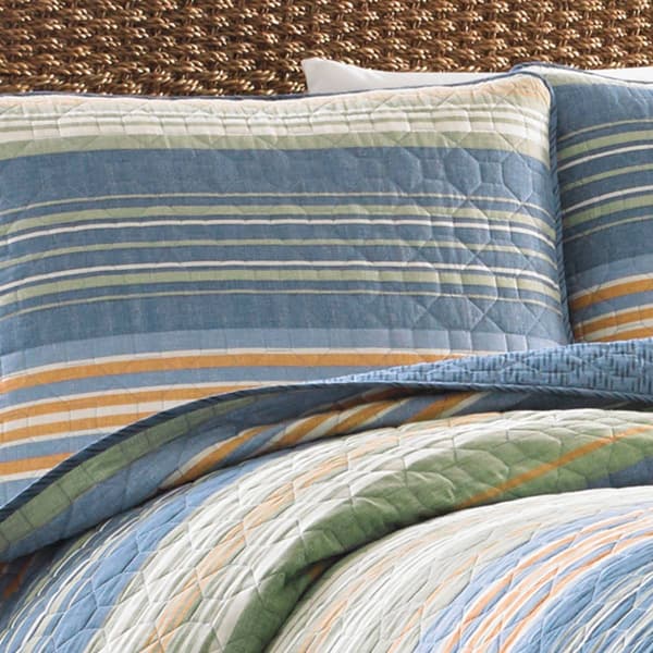 Eddie Bauer Yakima Valley Stripe Persimmon 136TC. Quilt Set