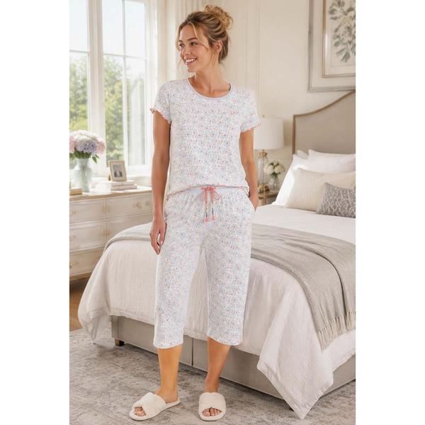 Womens Ocean Pacific Short Sleeve Flowers Pajama Set