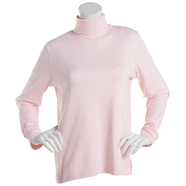 Womens Hasting & Smith Long Sleeve Solid Turtleneck Tee