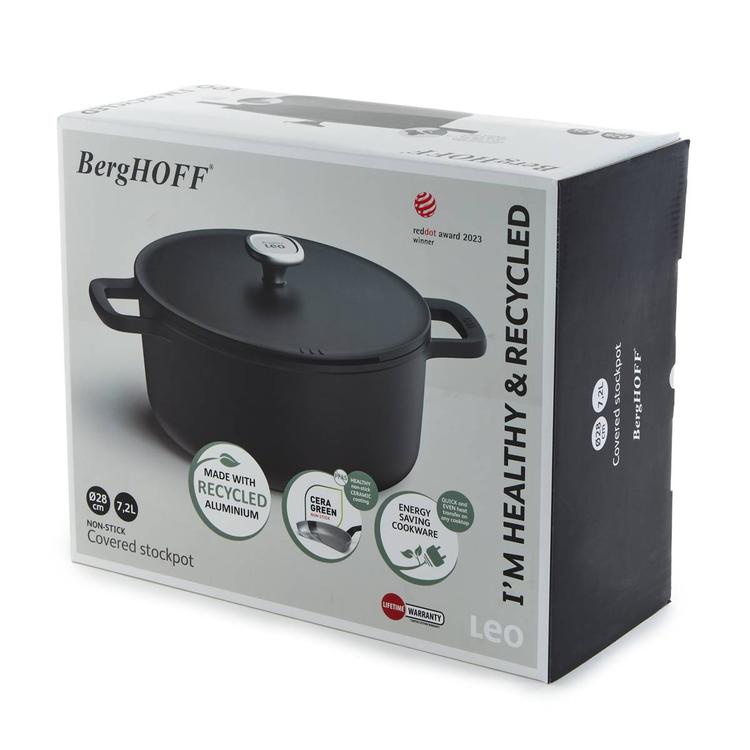 BergHOFF Phantom Nonstick 11in. Ceramic Covered Stockpot