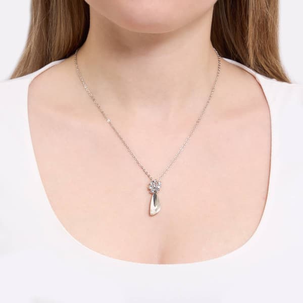 Athra Silver Plated & Clear Crystal Pendant Necklace