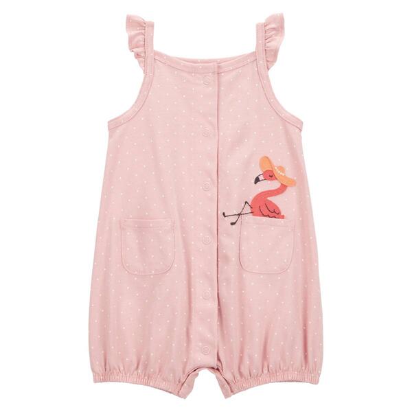 Baby Girl &#40;NB-24M&#41; Carters&#40;R&#41; Flamingo & Dot Snap Up Romper - image 