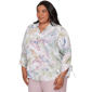Plus Size Alfred Dunner Vintage Charm Tie Sleeve Tropical Blouse - image 3