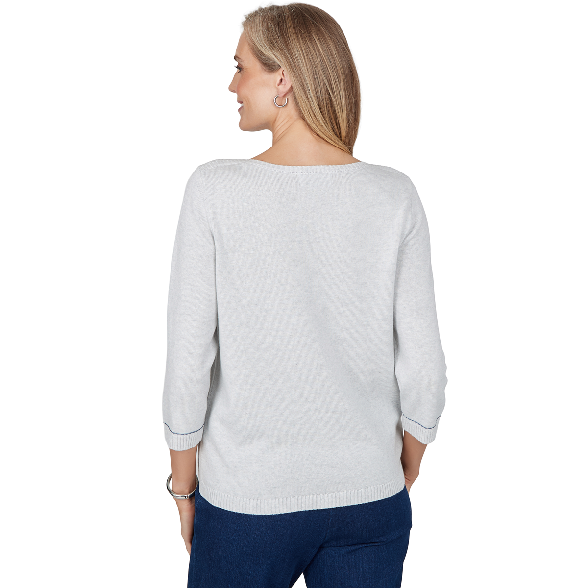Petite Alfred Dunner Ann Arbor Floral Embroidered Sweater