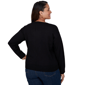 Plus Size Ruby Rd. Mysterious Romance Dalmatian Intarsia Sweater - image 2