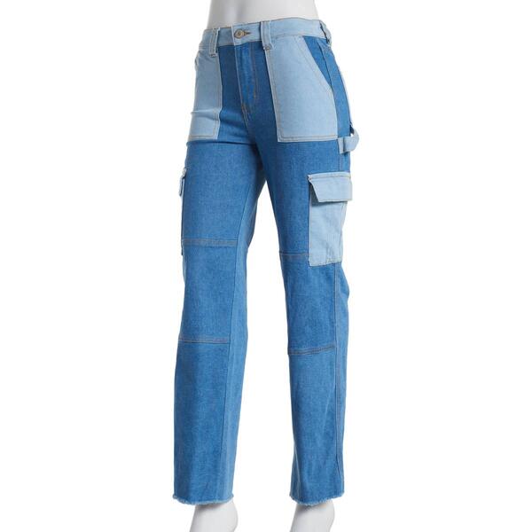 Juniors Gogo Jeans 2-Tone High Rise Cargo Carpenter Jeans - image 