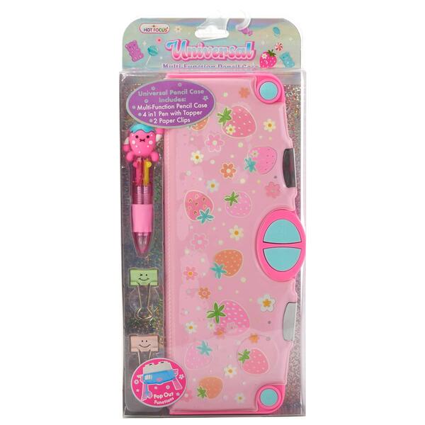 Hot Focus&#40;R&#41; Universal Strawberry Multi-Function Pencil Case - image 