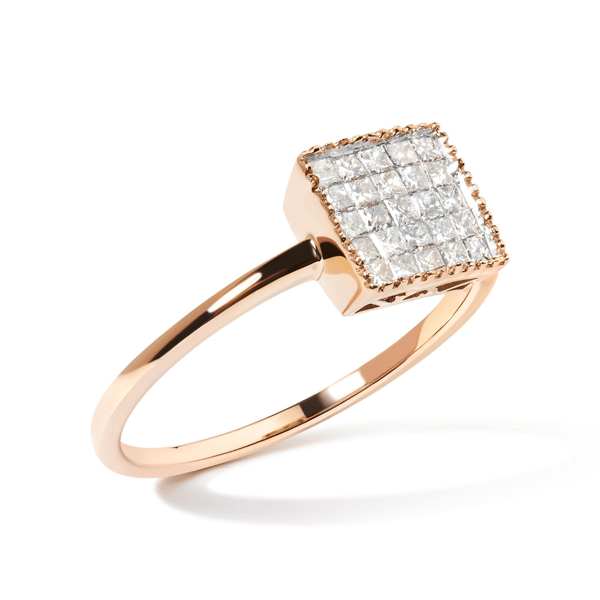 Haus of Brilliance Rose Gold 1/3ctw. Princess Cut Diamond Ring