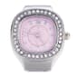 Womens Silver-Tone Pink Square Dial Ring Watch - RWS2BV-02 - image 1