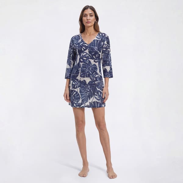 Womens J Valdi Monstera V Neck Tunic Swim Cover Up - image 