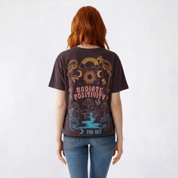 Juniors Plus Attitude Not Included Embroidery Discharge Print Top