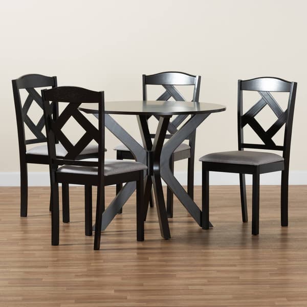 Baxton Studio Carlin Modern Dark Brown Wood 5pc. Dining Set