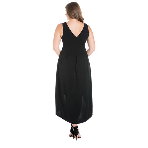 Plus Size 24/7 Comfort Apparel Hi Low Dress with Pockets