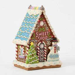 Jim Shore Gingerbread LED Sweet Shop Christmas Figurine