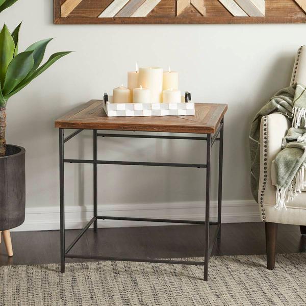 9th & Pike® Brown Wood Rustic Accent Table