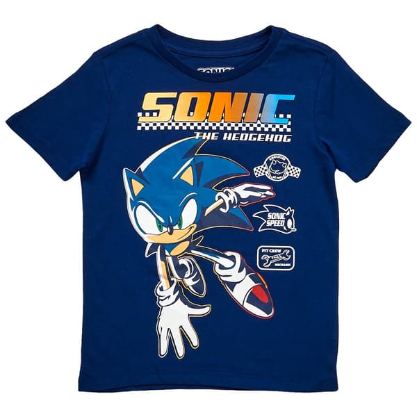 Boys (4-7) Sonic(tm) The Hedgehog Racing Short Sleeve Tee - Navy - image 