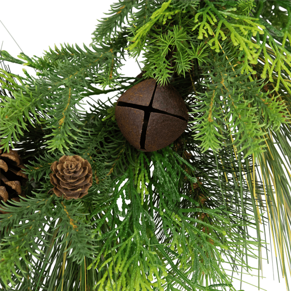 Northlight Real Touch™ Pinecones & Jingle Bells Christmas Wreath