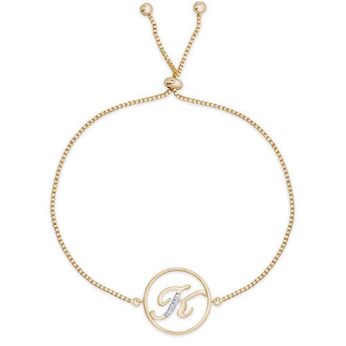Accents by Gianni Argento Diamond Plated Initial K Gold Bracelet