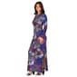 Womens 24/7 Comfort Apparel Purple Paisley Side Slit Maxi Dress - image 3