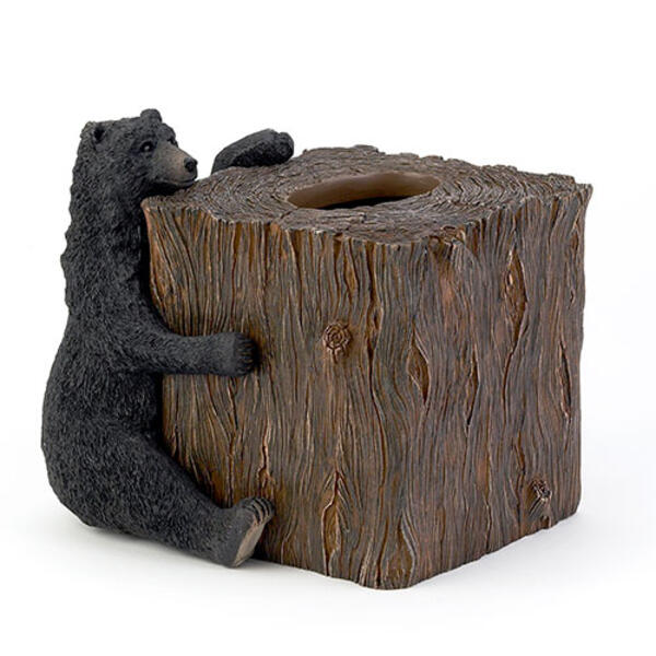 Avanti Black Bear Lodge Tissue Box Cover - image 